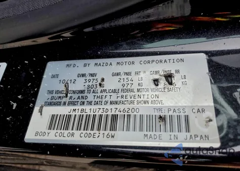 2013 Mazda 3 I from USA, damaged, VIN JM1BL1U73D1746200